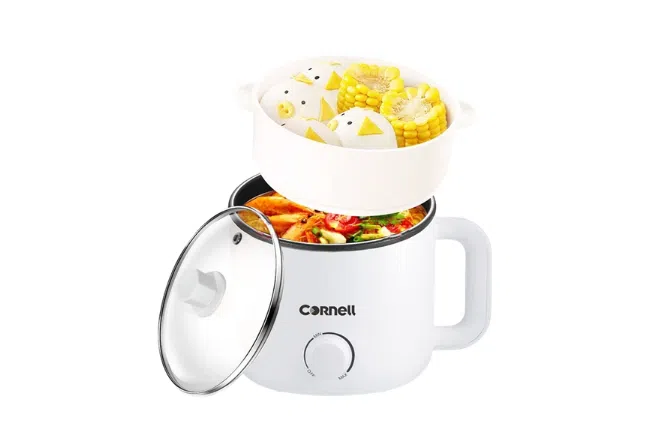 Best mini cooker in Singapore: Cornell 1.5L Mini Multi Cooker with Steam Tray