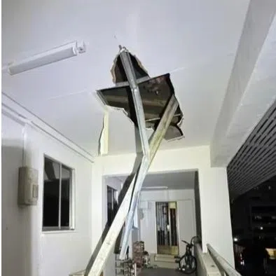 SLA said on May 3 that the metal bar had fallen during dismantling works at an upper floor of the nine-storey development on May 2.