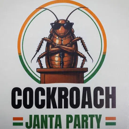 The logo of Cockroach Janta Party that came about after the Indian Supreme Court chief justice's comments comparing young people to roaches.