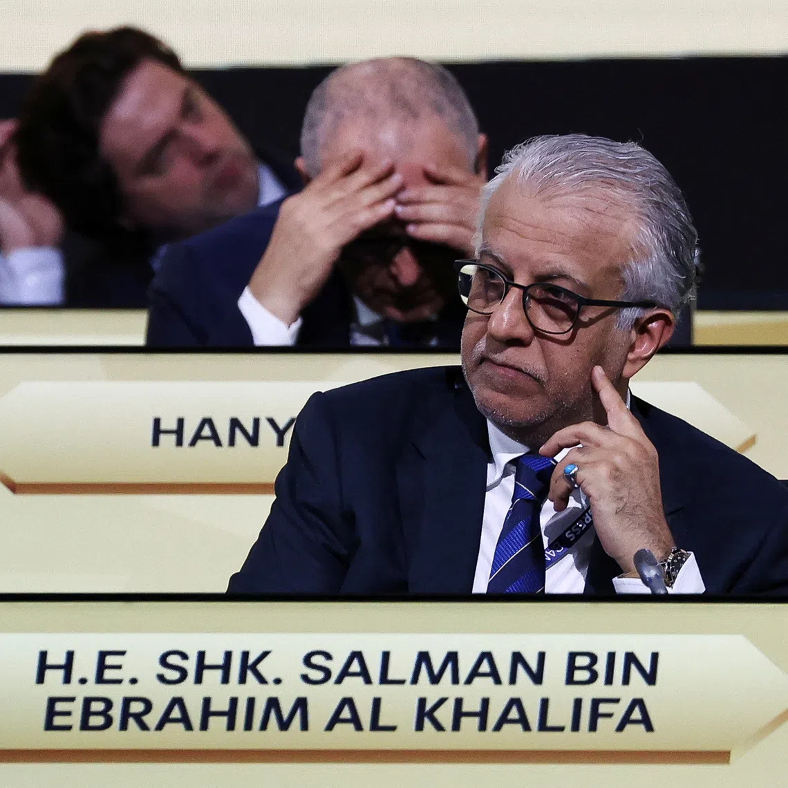 President of the Asian Football Confederation Sheikh Salman bin Ebrahim Al Khalifa attends the 74th FIFA Congress at the Queen Sirikit National Convention Center in Bangkok, Thailand, May 17, 2024. REUTERS/Chalinee Thirasupa/File Photo