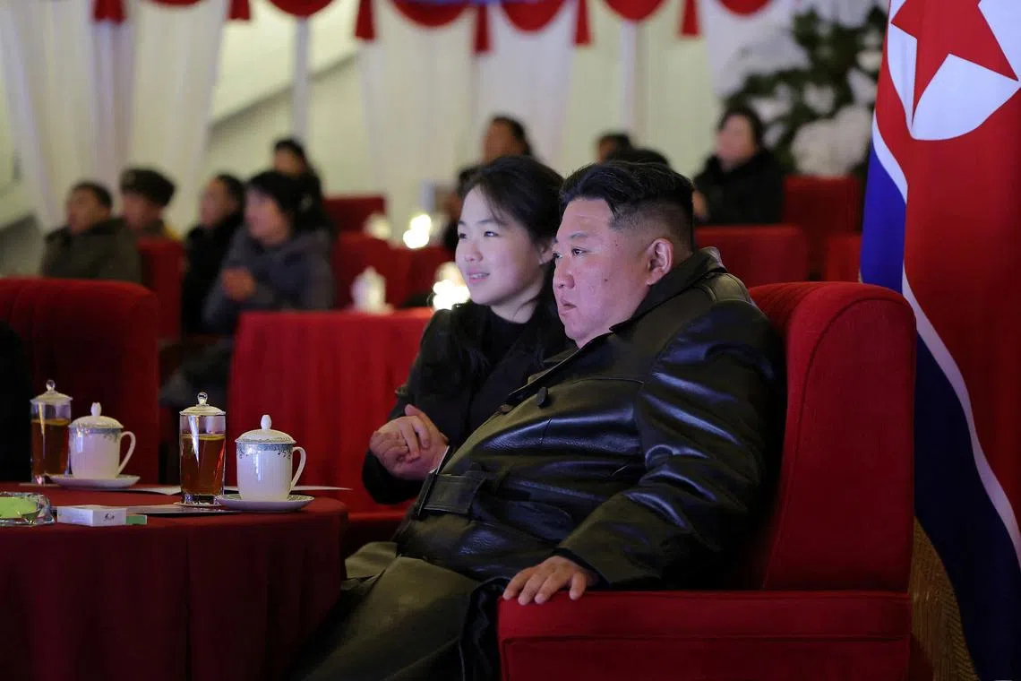North Korean leader Kim Jong Un's daughter accompanied him during celebrations in Pyongyang, sitting next to him and holding hands with him.