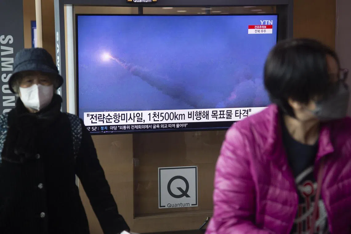 North Korea launched two cruise missiles in the early morning on March 12 amid US-South Korean joint military drills. 