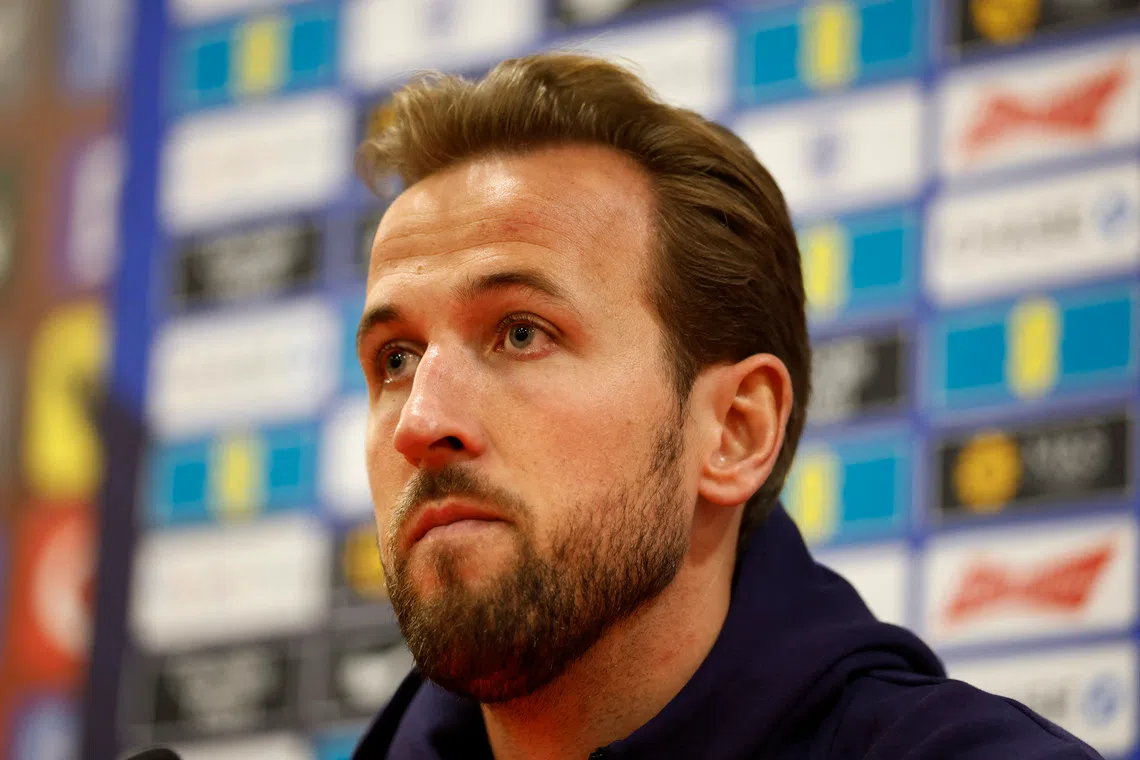 Soccer Football - FIFA World Cup - UEFA Qualifiers - England Press Conference - Arena Kombetare, Tirana, Albania - November 15, 2025 England's Harry Kane during the press conference Action Images via Reuters/Peter Cziborra