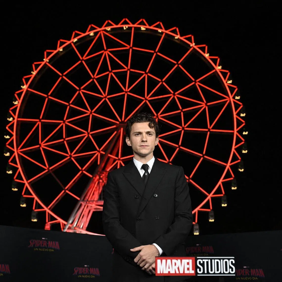 Tom Holland poses during a fan event for Spider-Man: Brand New Day in Mexico City on July 20.