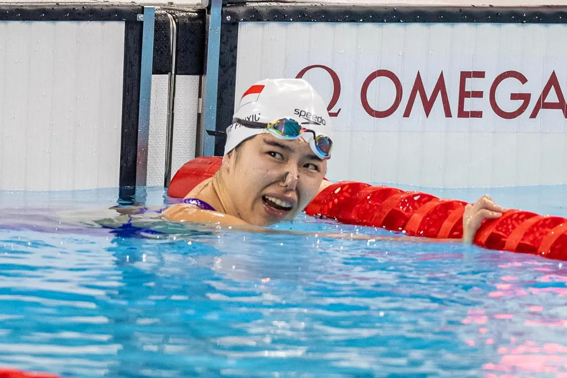 Yip Pin Xiu wins the S2 100m backstroke gold at the Paris Paralympics, on Aug 29.