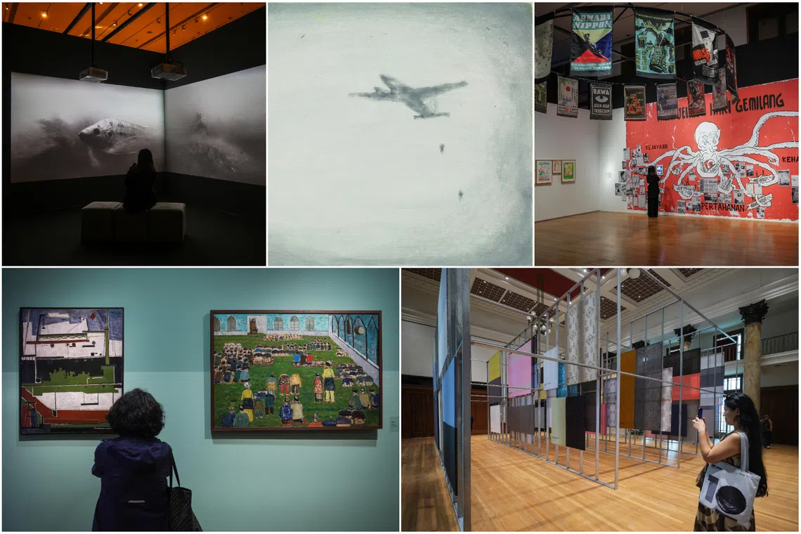 ST picks five works not to miss at the exhibitions, which are free for Singaporean citizens and permanent residents.