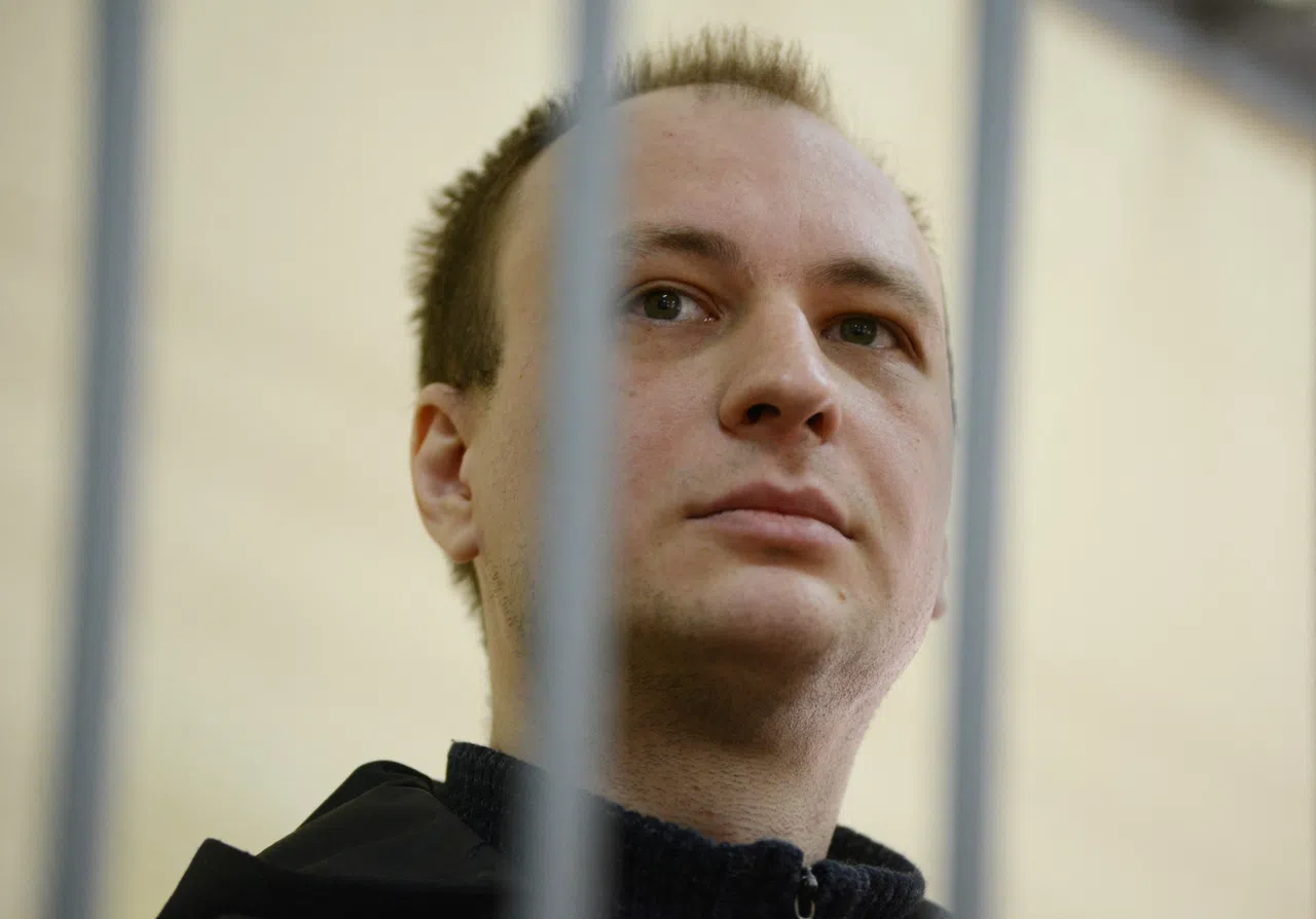FILE PHOTO: Former U.S. Marine Robert Gilman, who serves a prison sentence for assaulting a Russian police officer in 2022, attends a court hearing in Voronezh, Russia April 6, 2026. REUTERS/Vladimir Lavrov/File Photo