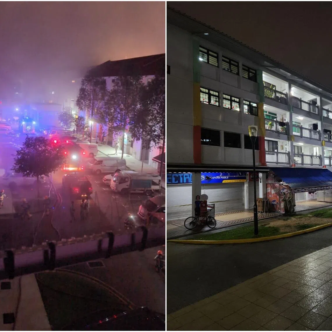 The fire involved contents of a food stall on the first floor of a coffeeshop.