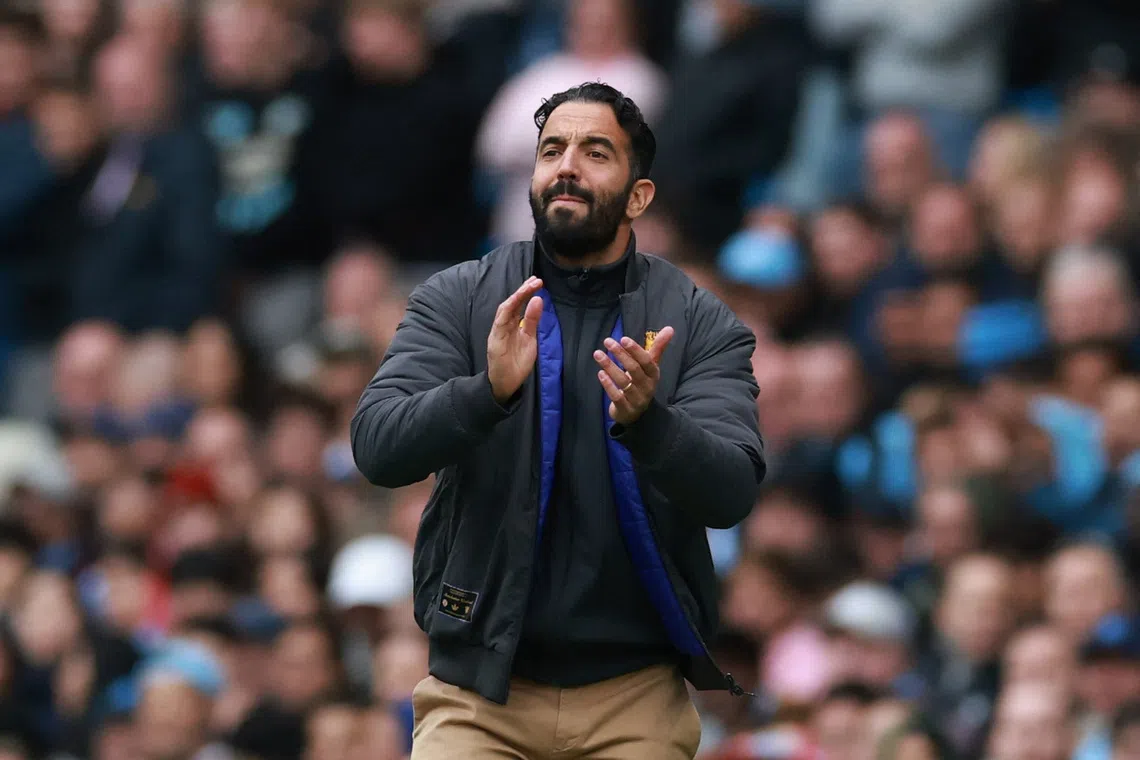 FILE PHOTO: Soccer Football - Premier League - Manchester City v Manchester United - Etihad Stadium, Manchester, Britain - September 14, 2025 Manchester United manager Ruben Amorim REUTERS/Phil Noble/ File Photo
