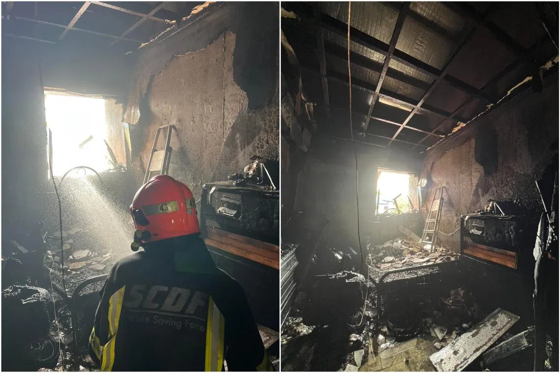 SCDF said it was alerted to the fire at Woodlands Street 31 at about 2.50pm, and put it out with a water jet.