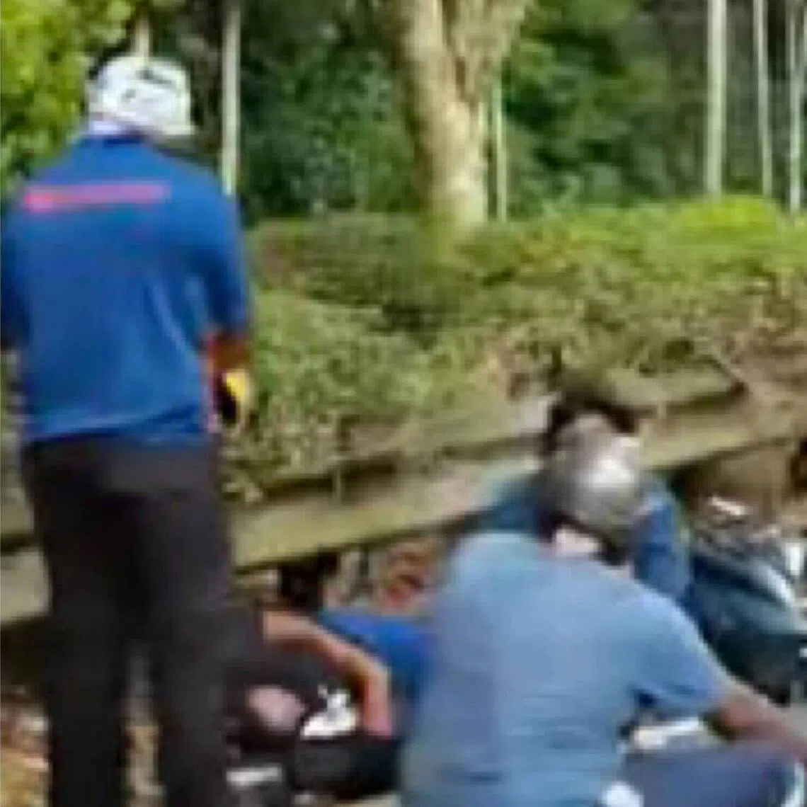 A male driver is assisting with police investigations.