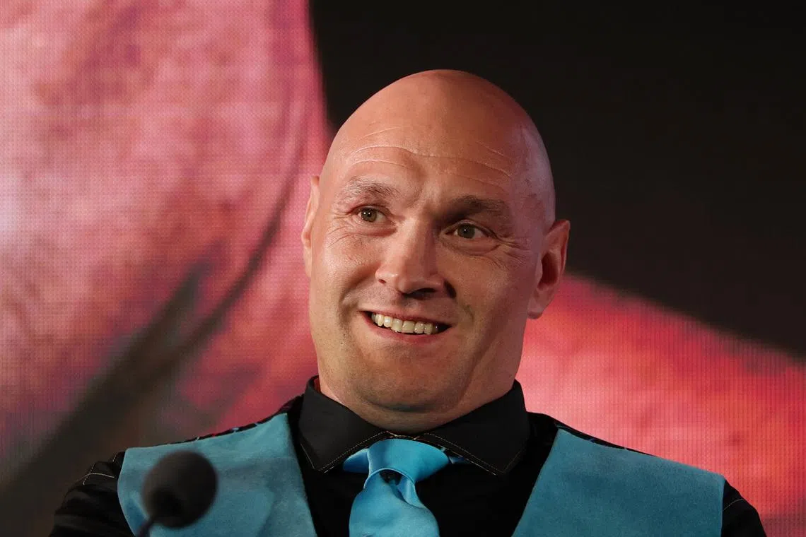 Boxing - Tyson Fury and Arslanbek Makhmudov Press Conference - Tottenham Hotspur Stadium, London, Britain - February 16, 2026 Tyson Fury during the press conference Action Images via Reuters/John Sibley