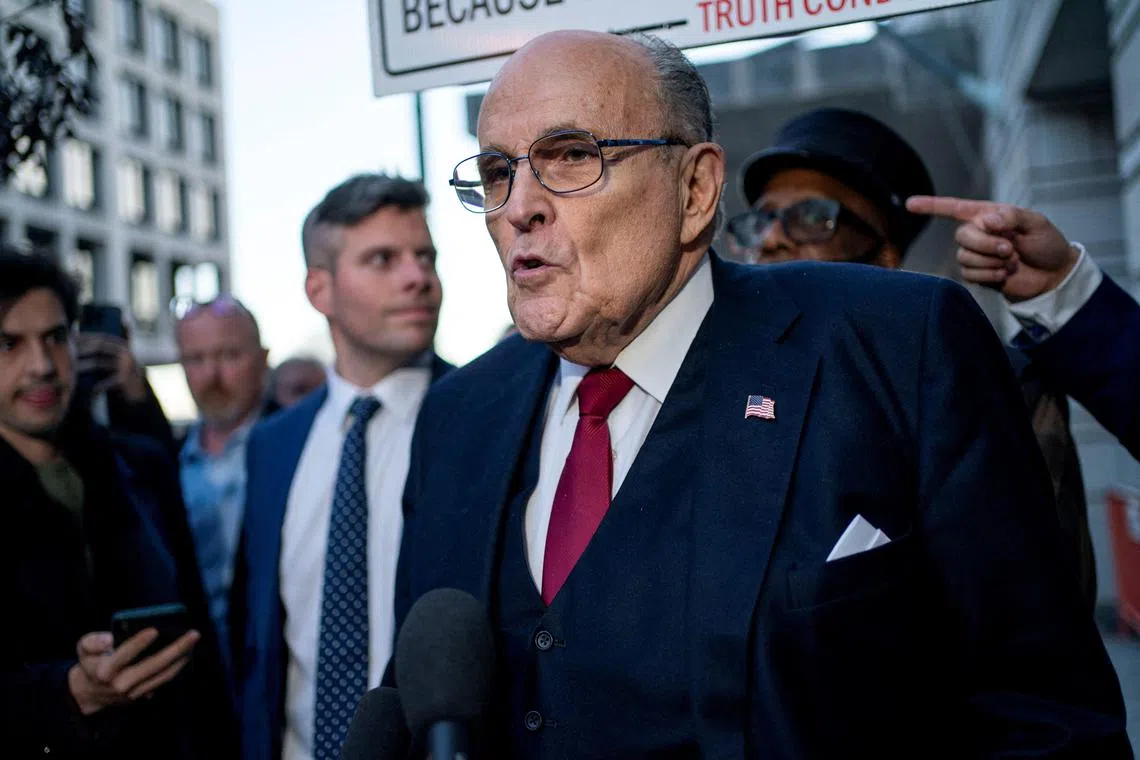 Former New York Mayor Rudy Giuliani, seen here in December, is among 18 people Arizona has charged over a scheme to subvert the 2020 election in favour of Donald Trump. Giuliani is Trump's personal lawyer. 