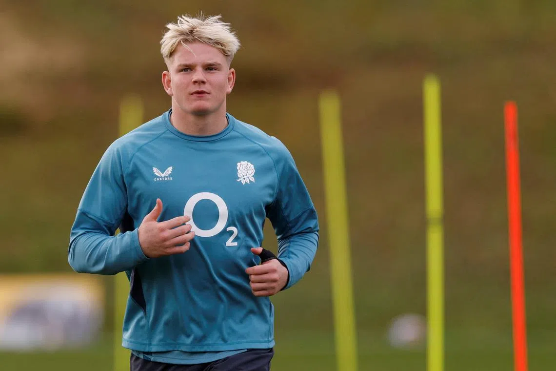 Rugby Union - Six Nations Championship - England Training - Pennyhill Park, Bagshot, Britain - February 9, 2026  England's Henry Pollock during training Action Images via Reuters/Andrew Couldridge