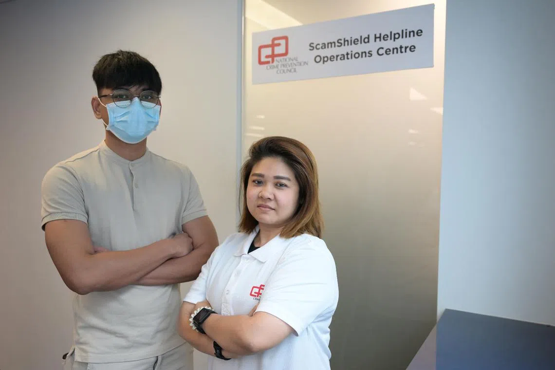 ScamShield helpline operator Felicia Ng answered Mr Aidil’s call and spoke with his father for over an hour to convince him he had been scammed.