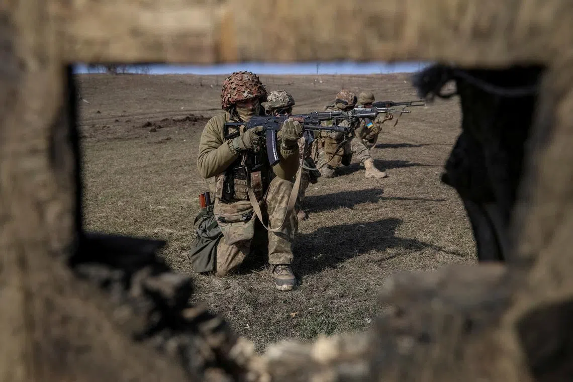Ukrainian servicemen of 79th brigade take part in training, amid Russia's attack on Ukraine, in Donetsk region, Ukraine March 4, 2024. REUTERS/Oleksandr Ratushniak/File Photo