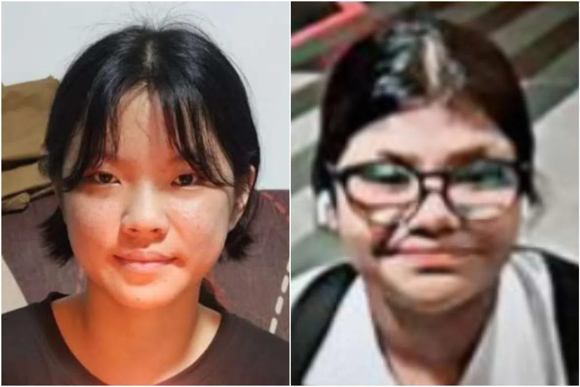 The police are seeking information on the whereabouts Chua Li Fang Shlly (left) and Rathika Mokanarajah.