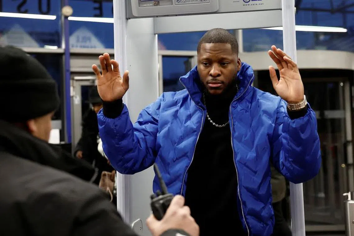 Theodore Luhaka (known as \"Theo\") arrives for the trial of three police officers, suspected unnecessary violence during his arrest, which sparked outrage in France and protests in some Paris suburbs in 2017, at the courthouse in Bobigny near Paris, France, January 9, 2024. REUTERS/Benoit Tessier
