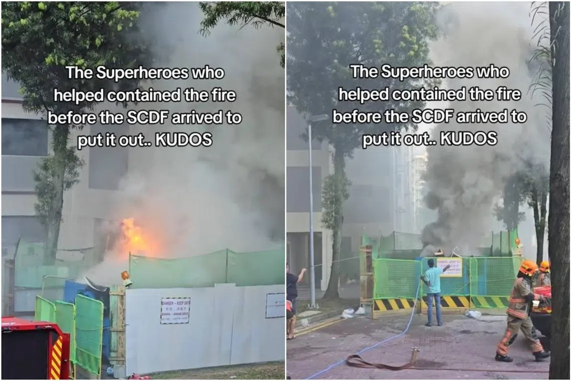 A fire involving combustible materials in a skip bin broke out in Woodlands on Sept 1. 