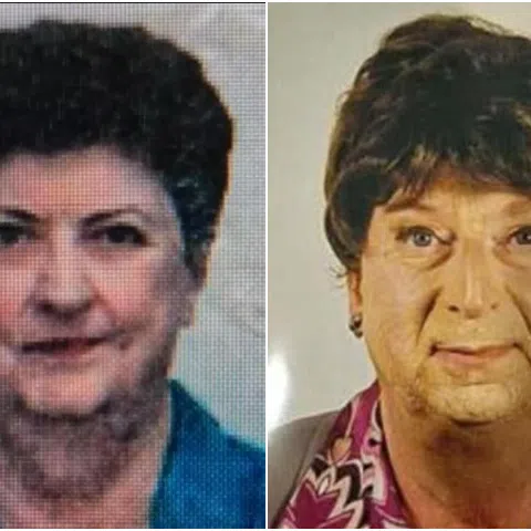 A 56-year-old nurse in Italy (right) had his hair cut like his dead mum’s and dressed like her, too, to siphon off her pension money for three years.

