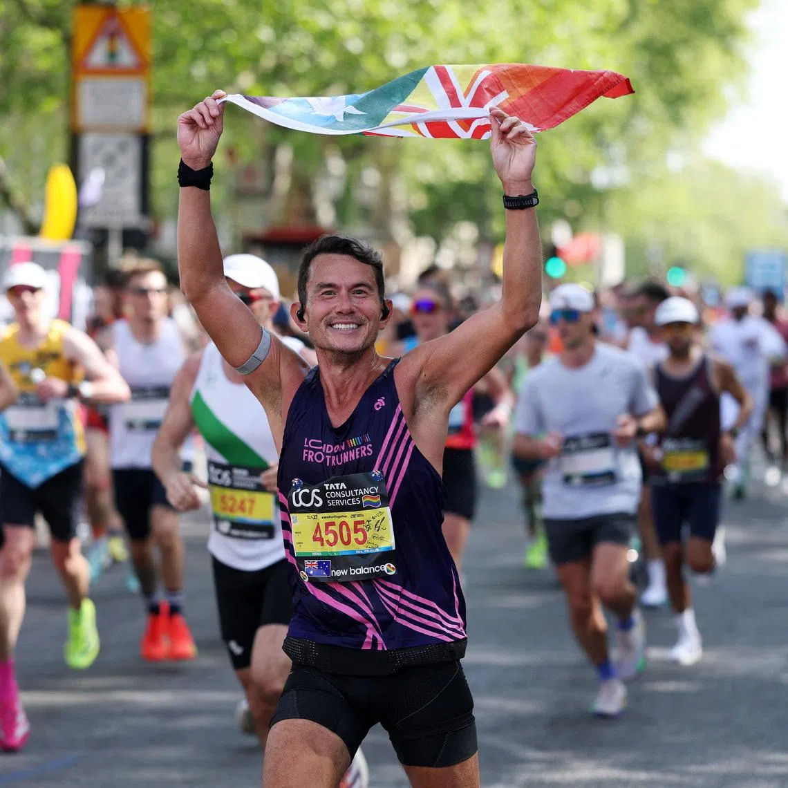 Athletics - London Marathon - London, Britain - April 26, 2026 Bryan Lip in action during the marathon REUTERS/John Sibley