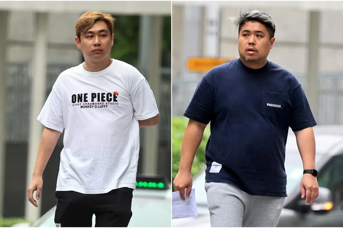 Victor Ho Sheng Liang (left) and Dennis Tan Wei Loon, 40, were each handed a cheating charge on Jan 23.