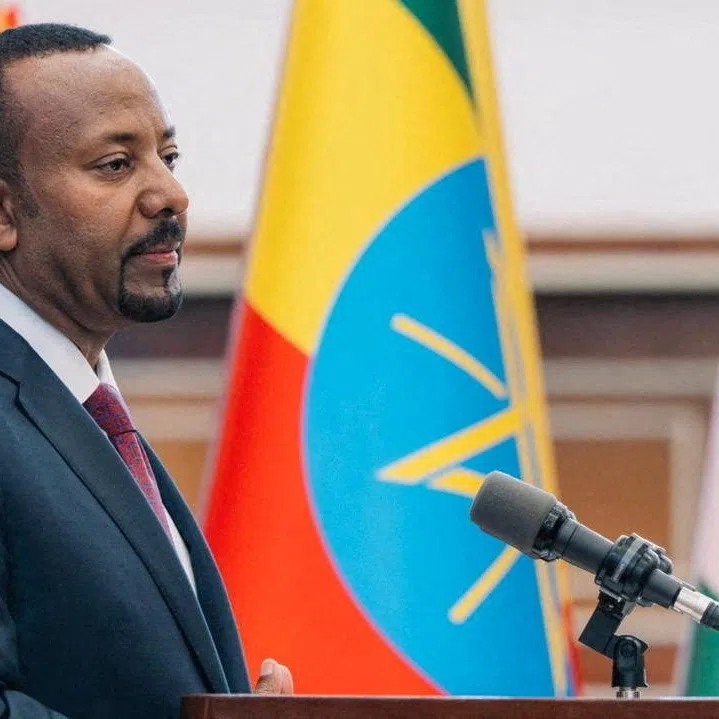 Ethiopia's Prime Minister Abiy Ahmed addresses legislators after taking oath of office to lead Ethiopia for the next five years at the Parliament building in Addis Ababa, Ethiopia, October 5, 2026. Prime Minister Office/Handout via REUTERS