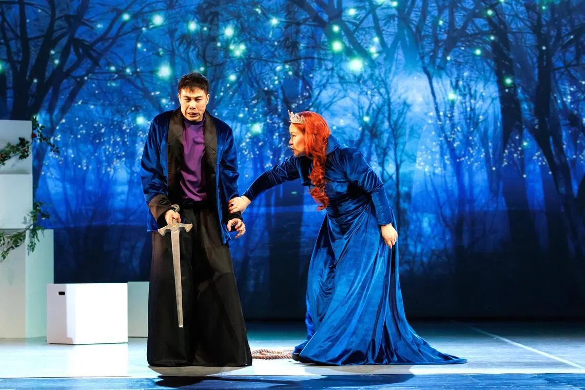 Martin Ng (left) and Zhang Jie both delivered confident turns as the lead characters in Lirica Arts' staging of Verdi's Macbeth.