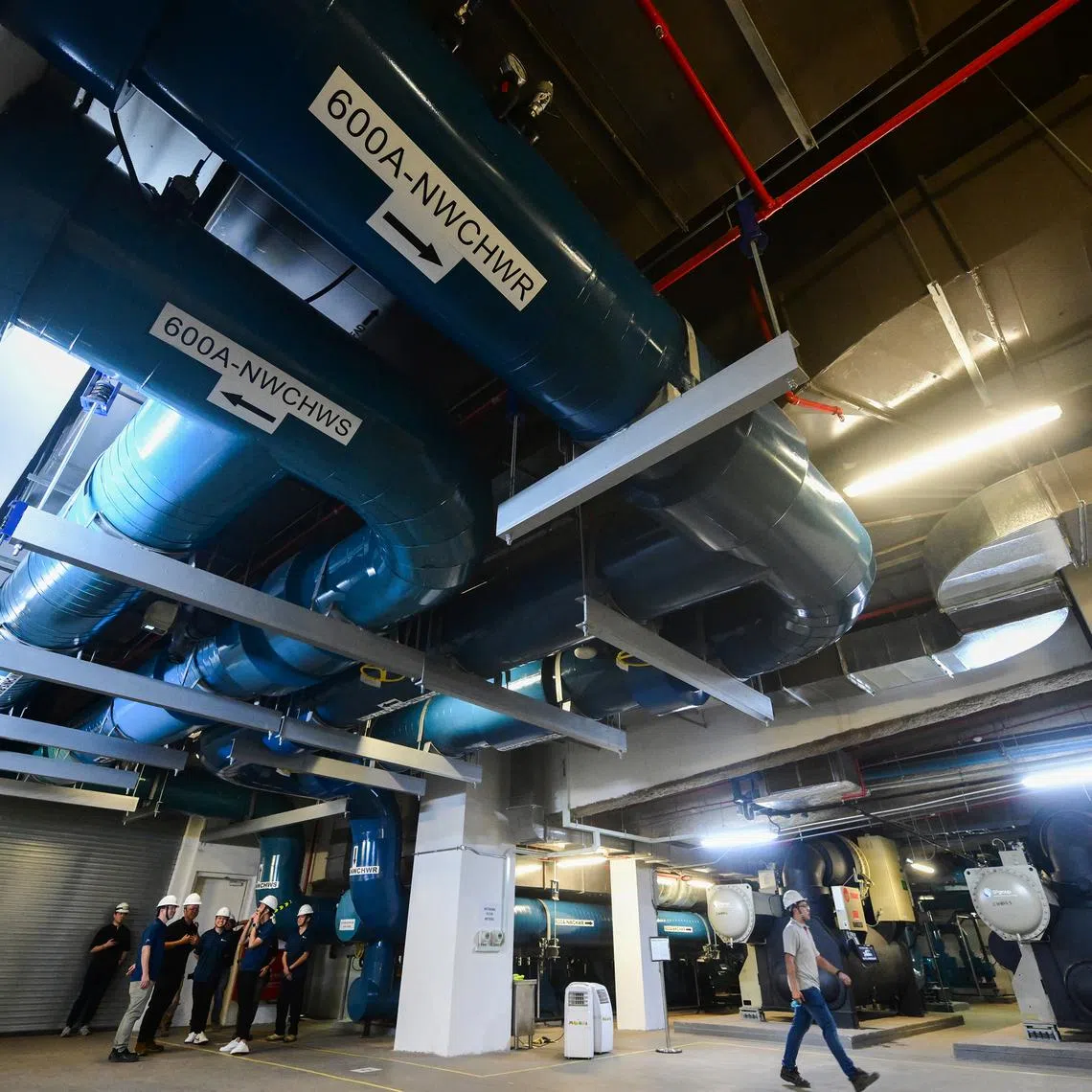 The shared cooling system uses the existing chiller plants of Century Square, Our Tampines Hub and Tampines 1.