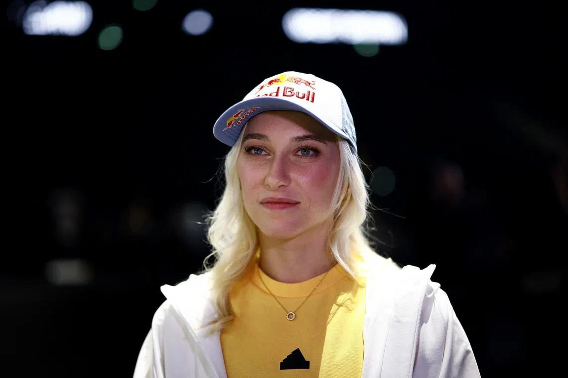 Paris 2024 Olympics - Adidas Olympics Outfits Launch - Adidas Arena, Paris, France - April 18, 2024 Slovenia's Janja Garnbret during the launch REUTERS/Sarah Meyssonnier