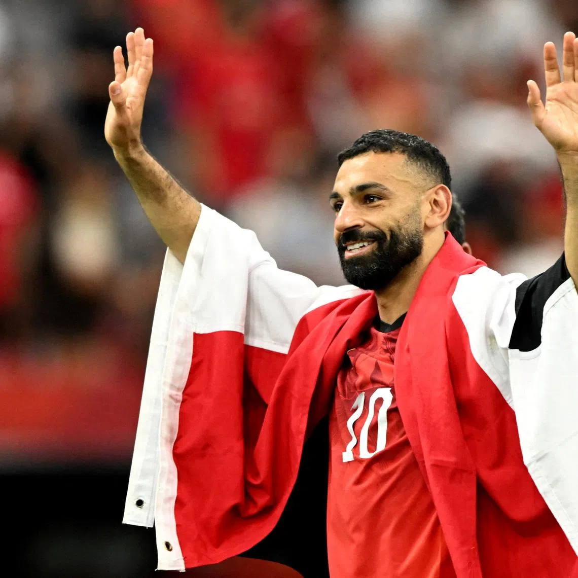 Soccer Football - FIFA World Cup 2026 - Group G - New Zealand v Egypt - BC Place, Vancouver, Canada - June 21, 2026 Egypt's Mohamed Salah celebrates after the match IMAGN IMAGES via Reuters/Anne-Marie Sorvin