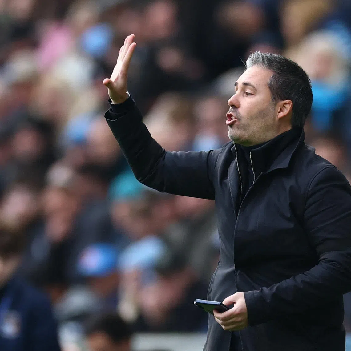 Soccer Football - Championship - Coventry City v Leicester City - Coventry Building Society Arena, Coventry, Britain - January 17, 2026 Leicester City manager Marti Cifuentes reacts Action Images/Matthew Childs