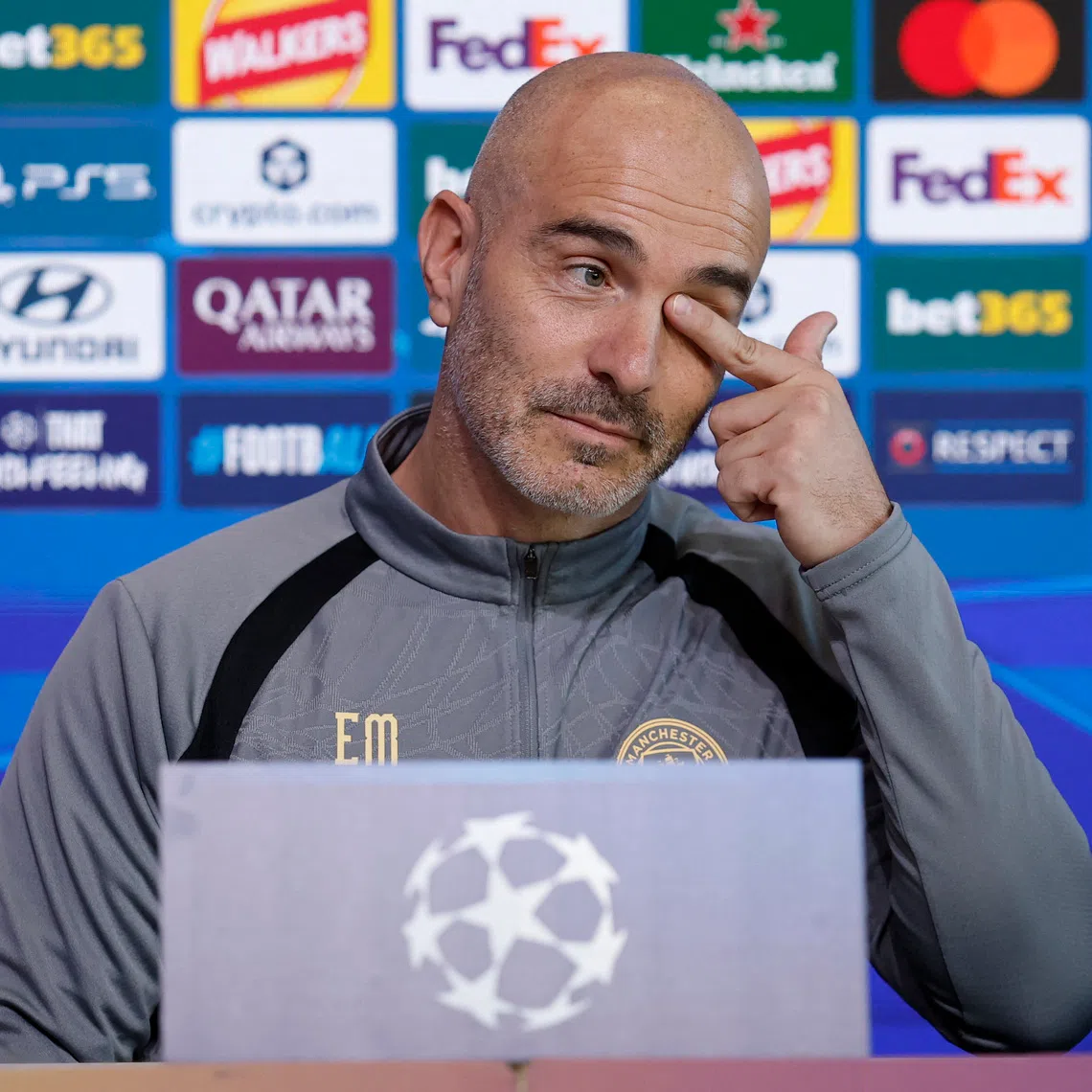 Manchester City manager Enzo Maresca during the press conference on Oct 13.