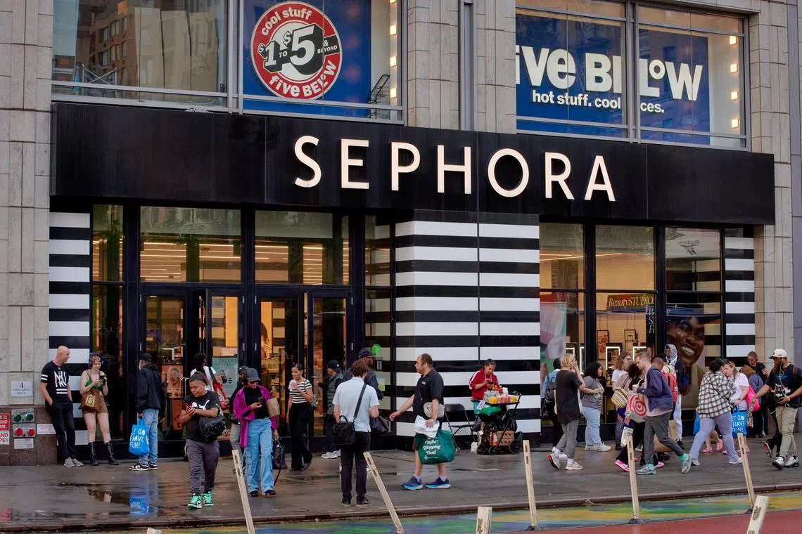 A Sephora store in Union Square in New York on April 29, 2024. Somerset Camp for Girls in Smithfield, Maine, asked parents to refrain from sending Sephora accessories to camp.