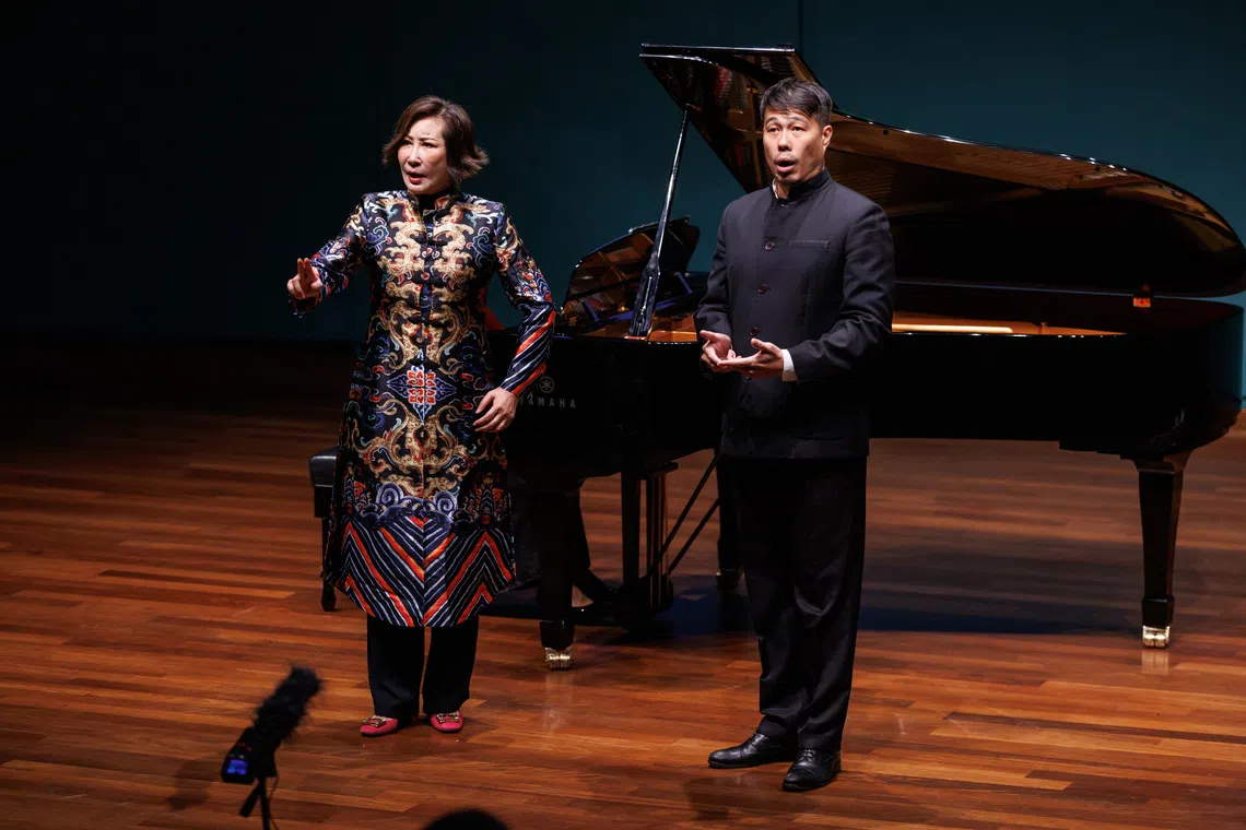 Baritone Martin Ng (right) leads Lirica Arts,which has been promoting the cause of art songs in its Songs Of Our Forefathers series. 