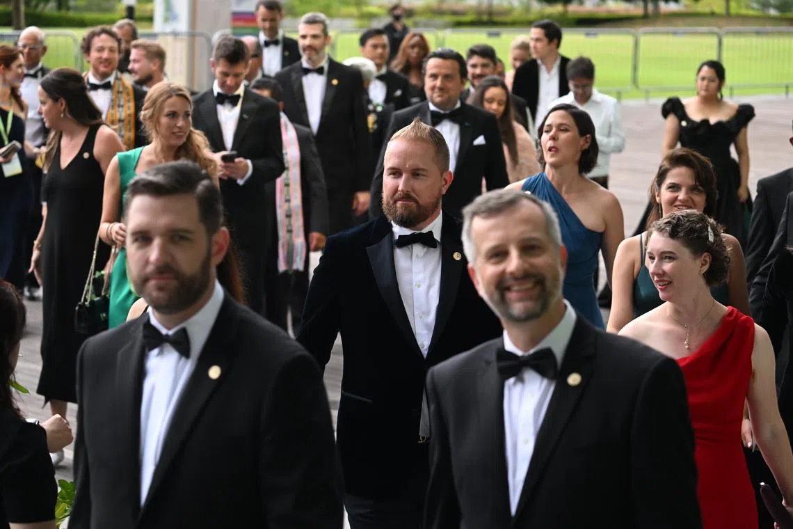 Finallist of the Earthshot Prize Awards arriving at the green carpet ahead of the Earthshot Prize Awards ceremony at Mediacorp Campus on Nov 7, 2023.