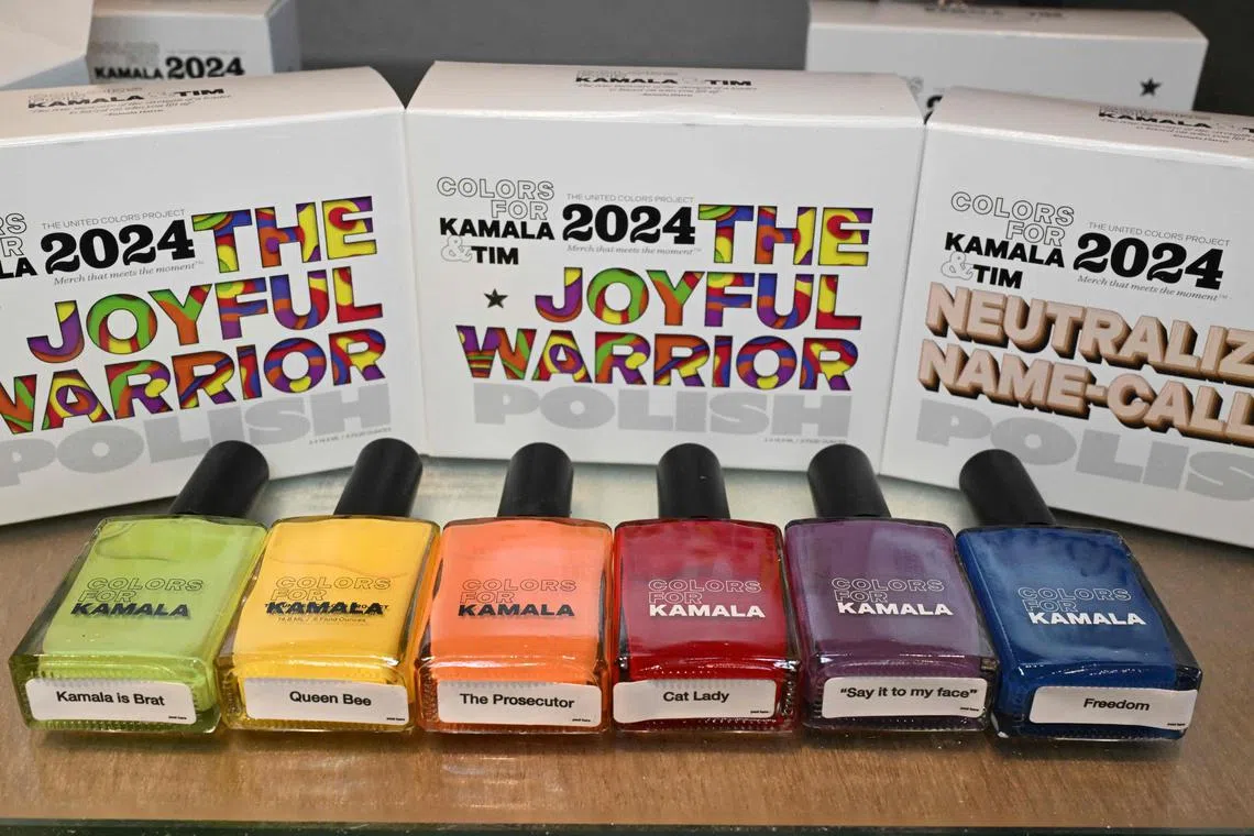 All proceeds from the sales of the nail polishes are going to the Kamala Harris for President campaign. 