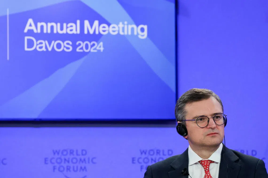 Ukrainian Foreign Minister Dmytro Kuleba attends the 54th annual meeting of the World Economic Forum in Davos, Switzerland.