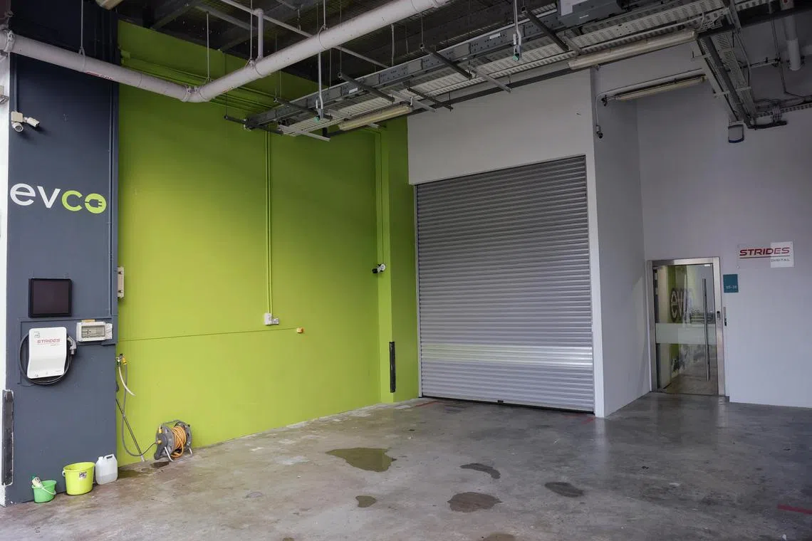 The facade of EVCo’s office space at Frontier on Feb 1, 2024. Follow-up to the investigation of the top management at EVCo, a SMRT subsidiary which leases out vans.