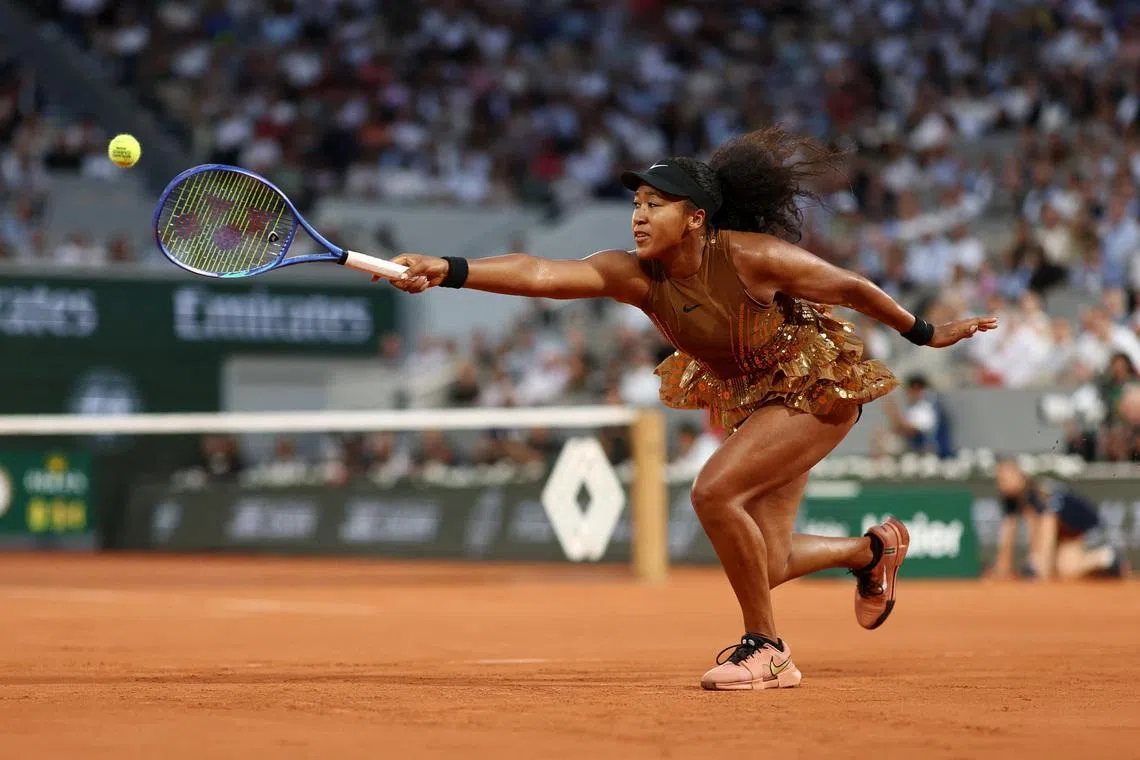 Tennis - French Open - Roland Garros, Paris, France - June 1, 2026 Japan's Naomi Osaka in action during her fourth round match against Belarus' Aryna Sabalenka REUTERS/Stephane Mahe