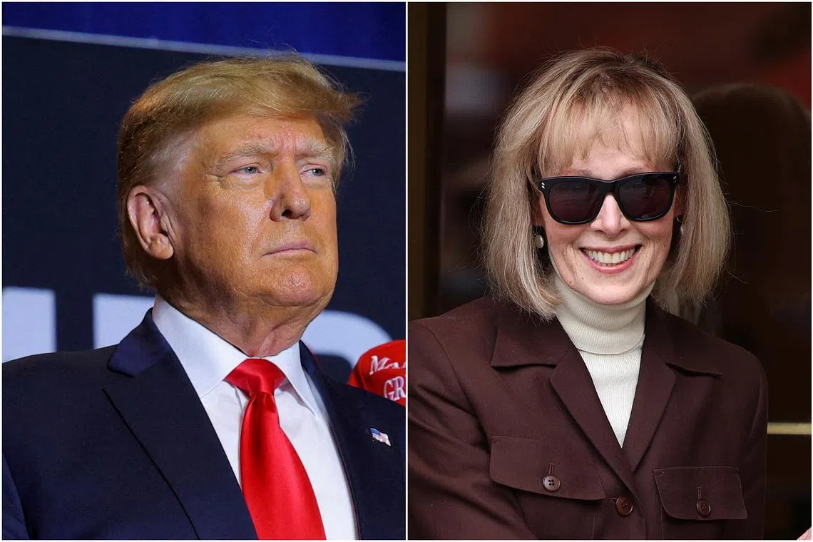 Writer E. Jean Carroll testified that Trump raped her in a department store dressing room in Manhattan in either 1995 or 1996.