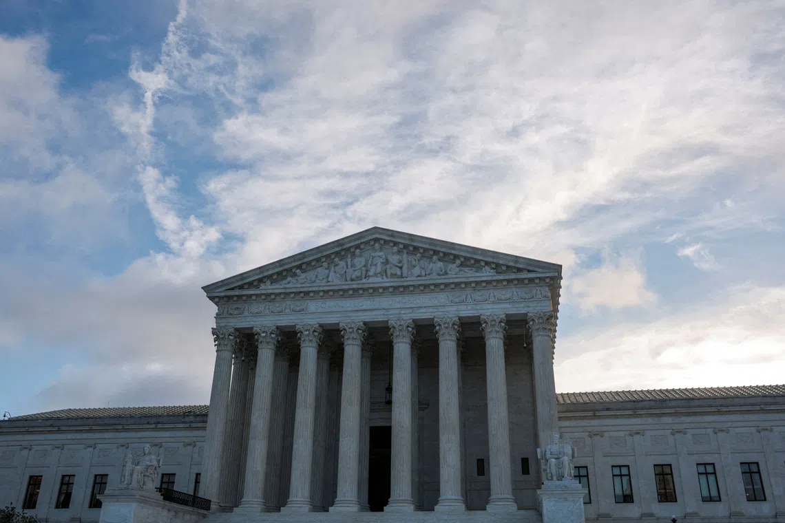 FILE PHOTO: A general view of the US Supreme Court building on the first day of the court's new term in Washington, D.C., US, October 5, 2026. REUTERS/Jonathan Ernst/File Photo
