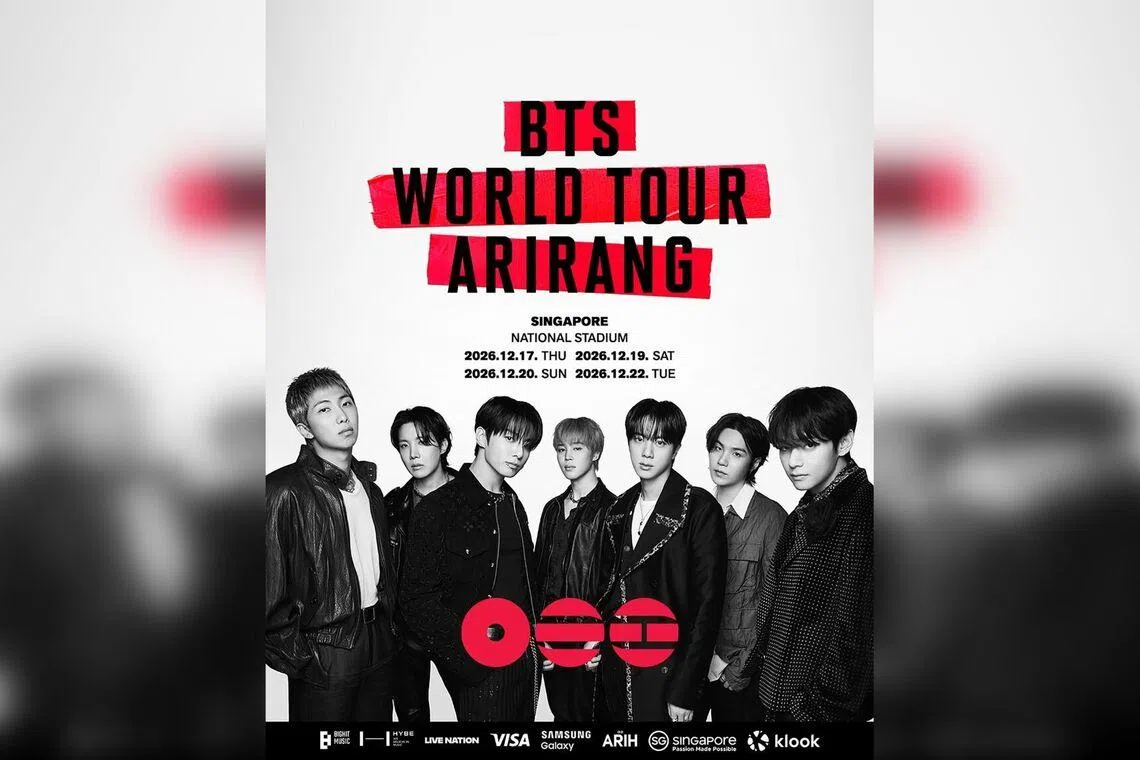 BTS will perform at the National Stadium on Dec 17, 19, 20 and 22.