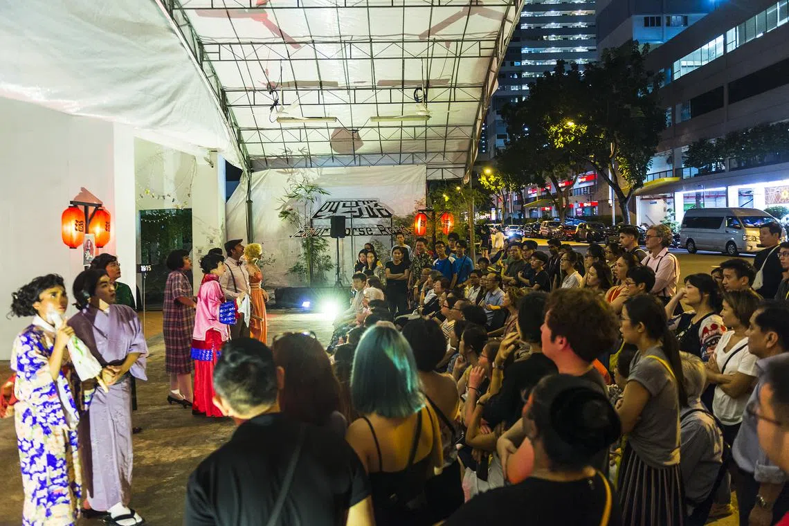 Four Horse Road, a calque of the Hokkien name for Waterloo Street (“si beh lor”), is an epic feat of walking theatre that spans two heritage buildings.