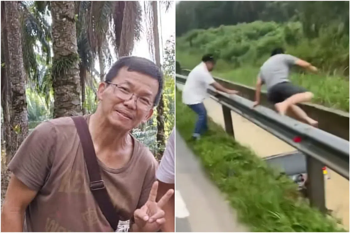 Mr Choo Ngiam Choong dived into the waters without thinking twice to save the woman.