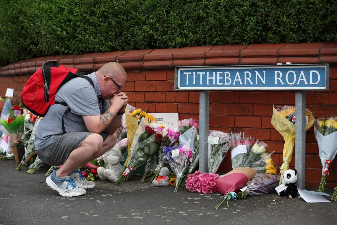 Tributes pour in for victims – mostly young children – of a stabbing attack in Southport, England, on July 29.