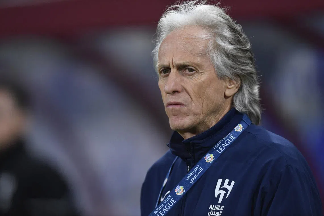 FILE PHOTO: Soccer Football - Saudi Pro League - Al Taawoun v Al Hilal - King Abdullah Sports City Stadium, Buraidah, Saudi Arabia - March 15, 2025 Al Hilal coach Jorge Jesus looks on REUTERS/Stringer/File Photo
