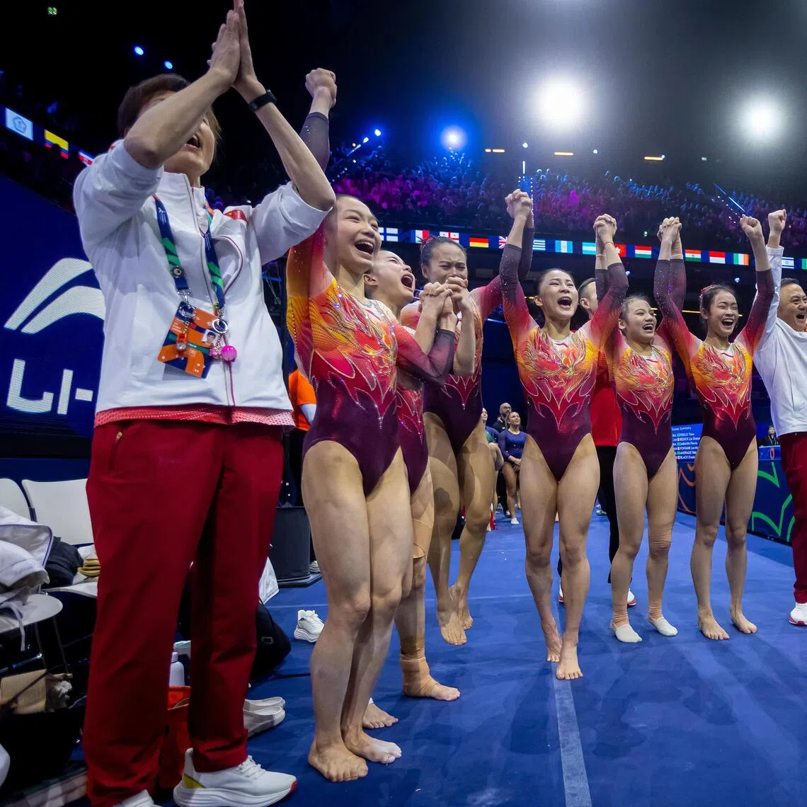 China, who also led the way in qualifying, finished with a total of 165.764 points, edging out the Americans by 0.233 overall.