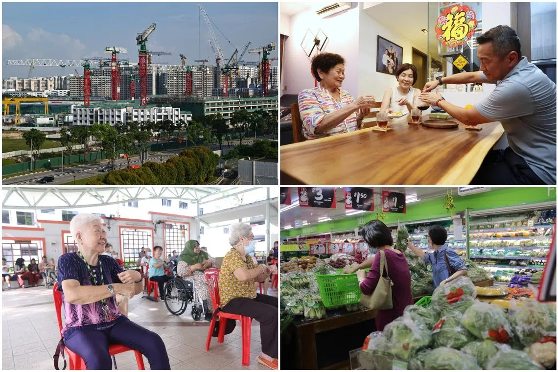 Prime Minister Lee Hsien Loong announced changes to housing estate classification and a new retirement support package for seniors.