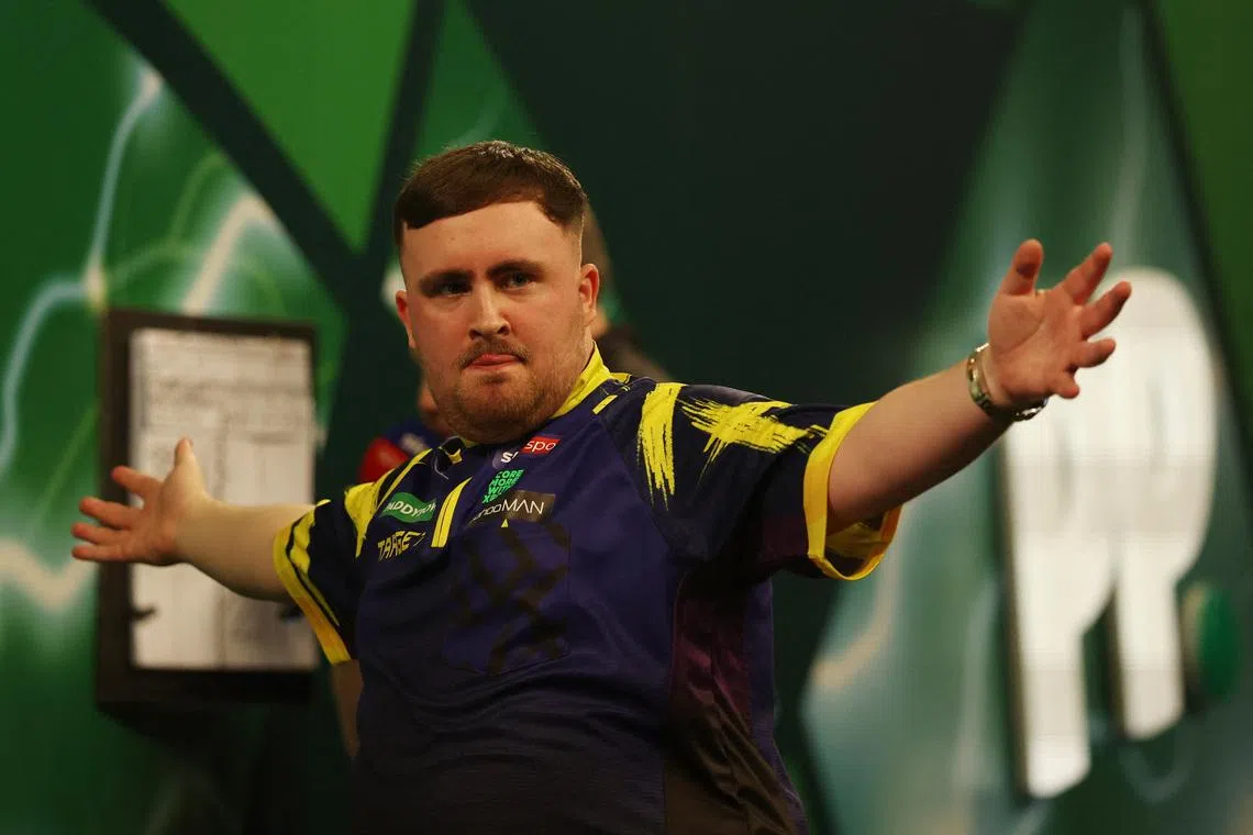 Darts - World Darts Championship - Alexandra Palace, London, Britain - January 3, 2026 Luke Littler reacts during his final match against Gian van Veen Action Images via Reuters/Paul Childs